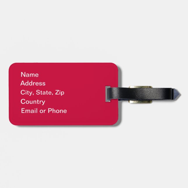Customised Keep Calm Travel On Premium Luggage Tag (Back Horizontal)