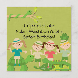 Customised Kids Safari Birthday Invites
