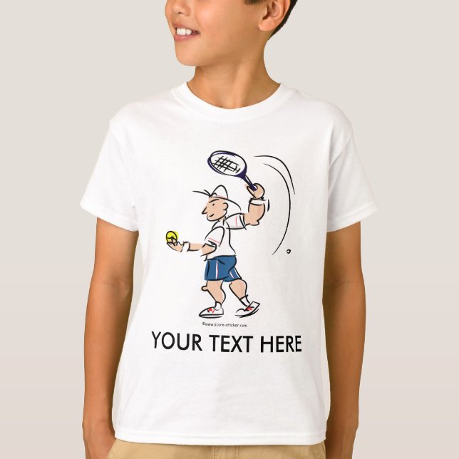 Customised kids tennis t shirt with cartoon (Front)