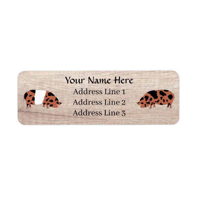Customised KuneKune Pig Address Label Return Address Label (Front)