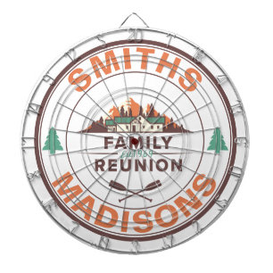 Customised Lake House Family Reunion Logo Dartboard
