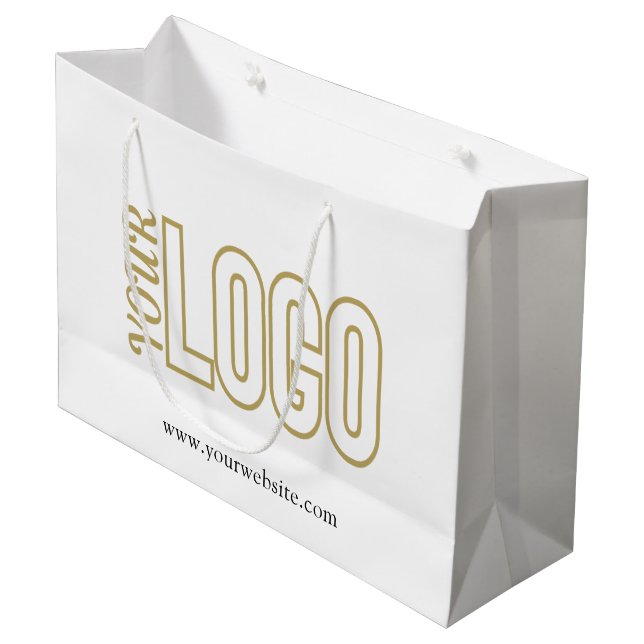 Customised Large Paper Shopping with Company Logo Gift Bag (Front Angled)