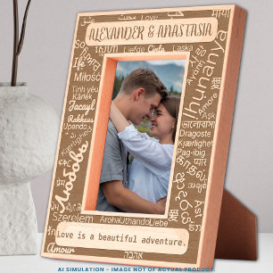 Customised Laser Engraved 'LOVE' in 50 Languages Etched Frames