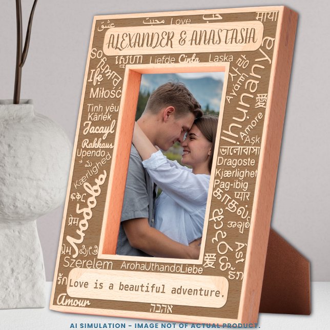 Customised Laser Engraved 'LOVE' in 50 Languages Etched Frames (Creator Uploaded)