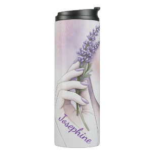 Customised Lavender Purple Woman Elegant Beauty  Thermal Tumbler