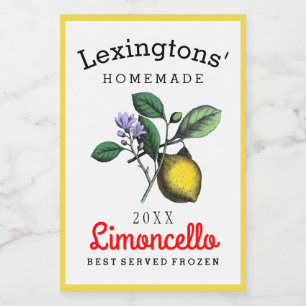 Customised Limoncello Liquor Bottle Label