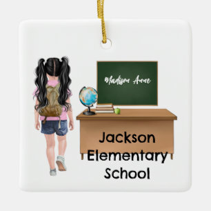 Customised Little Girls School Christmas Ornament