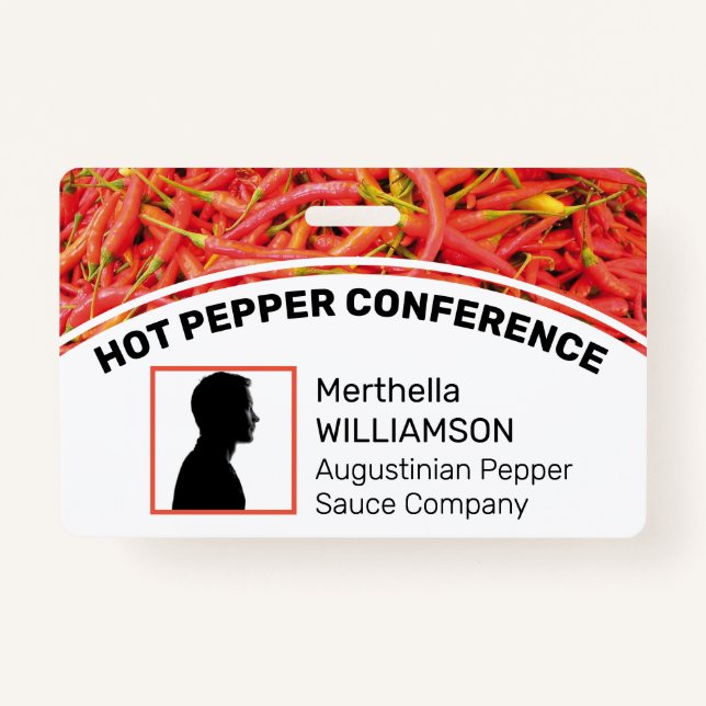 Customised Logo Photo ID Delegate CHILLI PEPPERS ID Badge (Front)