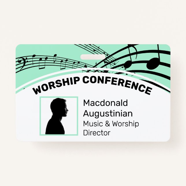 Customised Logo Photo ID Delegate MUSIC STAVES ID Badge (Front)