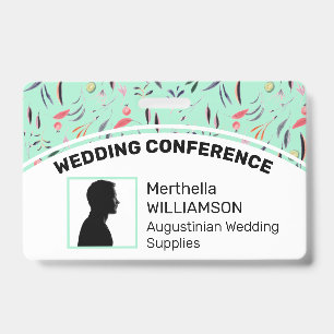 Customised Logo Photo ID Delegate NEO MINT FLORAL Badge