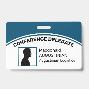 Customised Logo Photo ID Delegate PETROL BLUE Badge