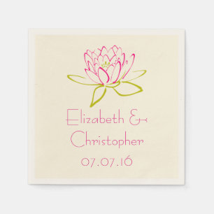 Customised Lotus Flower / Water Lily Illustration Napkin