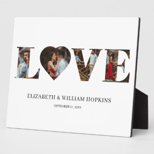 Customised Love Heart 4 Photo Plaque