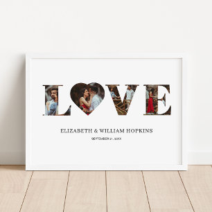 Customised Love Heart 4 Photo Print Poster