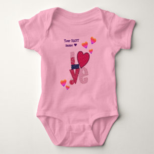 Customised LOVE - LITTLE BABY VALENTINE Bodysuit