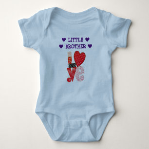 Customised LOVE LITTLE BROTHER Valentine Baby Bodysuit