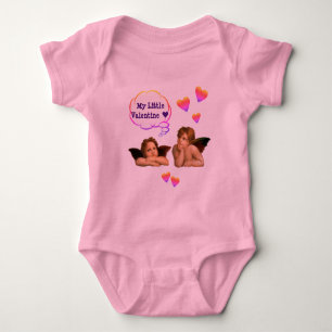 Customised LOVE MY LITTLE VALENTINE Cherub Angel Baby Bodysuit