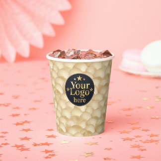 Customised Luxury Gold Logo Business Banner Brand Paper Cups