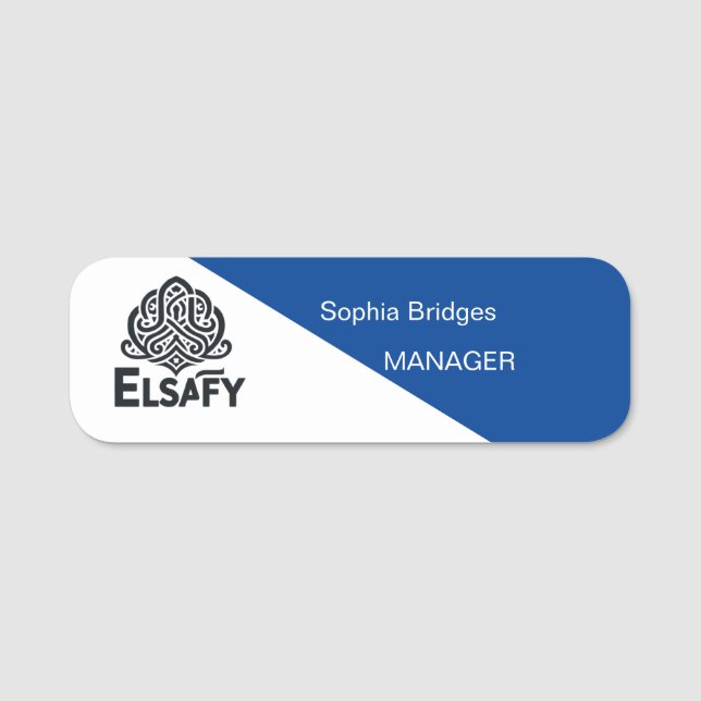 Customised Magnetic & Safety Pin Employee ID Name Tag (Front)