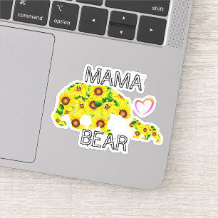 Customised MAMA BEAR Sunflowers Best Mum Decal