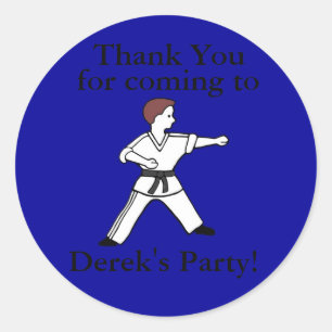 Customised Martial Arts birthday party stickers
