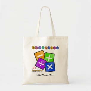 Customised Math Themed, Numbers Lover School Tote Bag