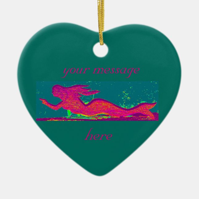 customised mermaid/heart ornament (Front)