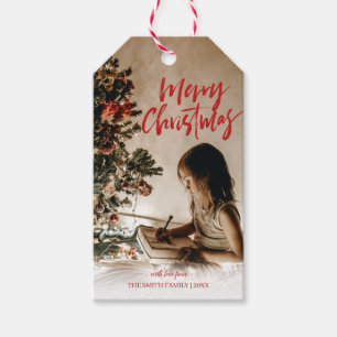 Customised Merry Christmas   Add your Photo Gift T Tags