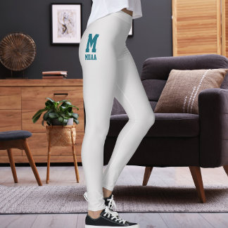 Customised Merry Christmas Frost Silver Muted Teal Leggings