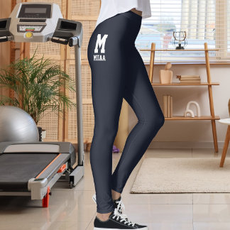 Customised Merry Christmas Midnight Charcoal White Leggings