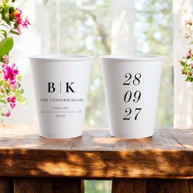 Customised Minimalistic Wedding Bridal Engagement  Paper Cups (Customized Minimalistic Wedding Bridal Engagement Paper Cups)