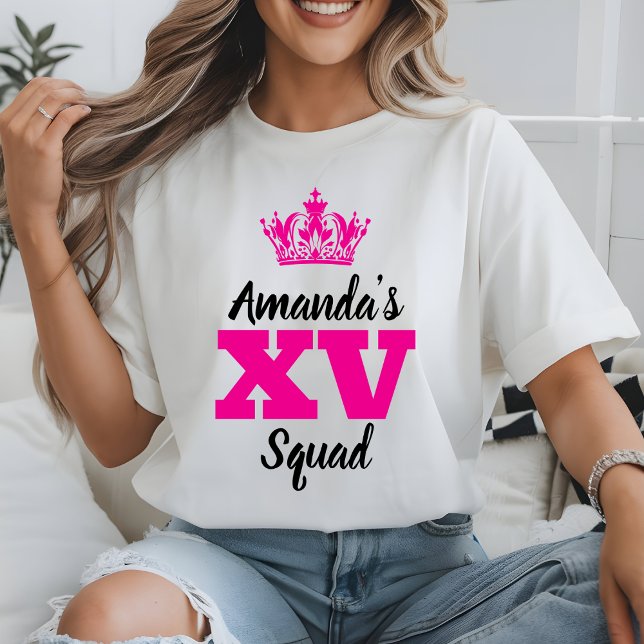 Customised Mis Quince Squad 20th Girl's Birthday T-Shirt (Creator Uploaded)