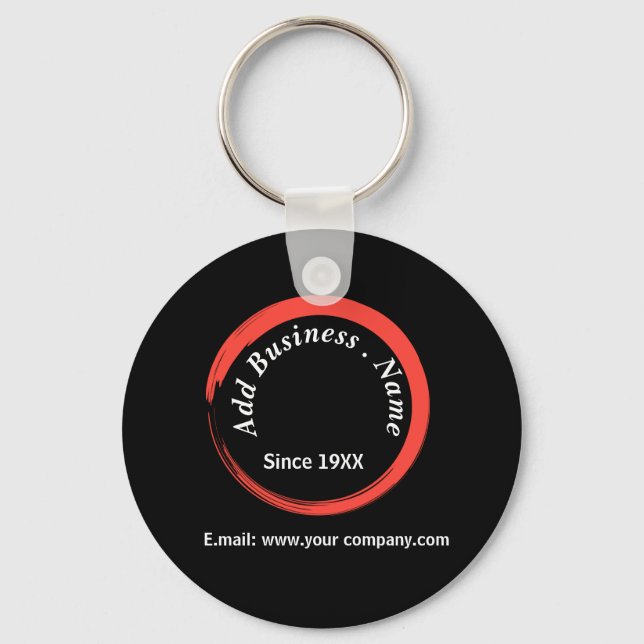  Customised Modern Black Professional Key Ring (Front)