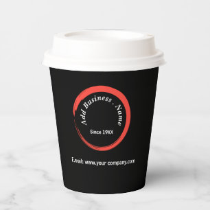 Customised Modern Black Professional Paper Cups