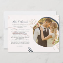 Customised Modern Floral Lace Wedding Invitation