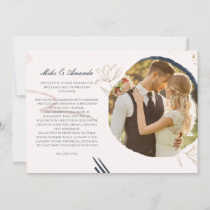 Customised Modern Floral Lace Wedding Invitation
