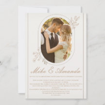 Customised Modern Floral Lace Wedding Invitation