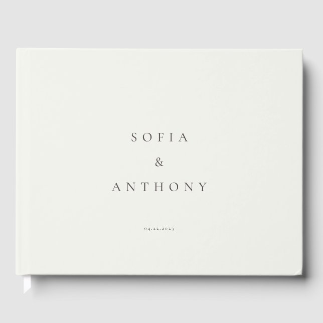 Customised Modern Minimalist Wedding Guestbook (Front)