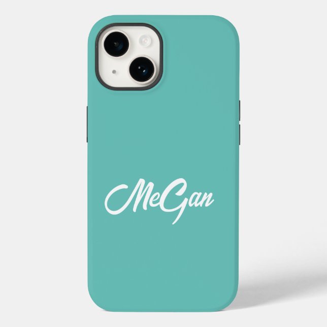 Customised Modern Stylish Name Minimal Monogram. Case-Mate iPhone Case (Back)