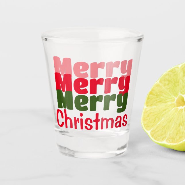 Customised Modern Stylish Name Minimal monogram. Shot Glass (Front)