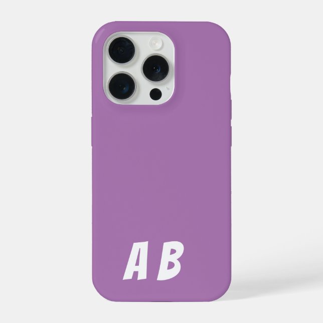 Customised Modern Stylish Name Minimal Purple iPhone Case (Back)