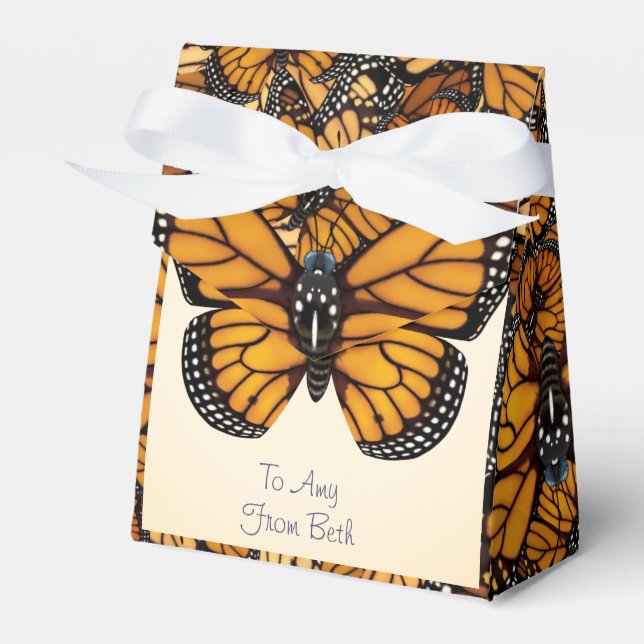 Customised Monarch Butterfly Migration Favour Box (Front Side)