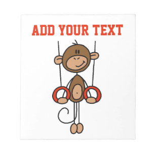 Customised Monkey Gymnast on Rings Note Pad