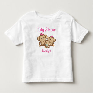 Customised Monkeys Big Sister Toddler T-Shirt