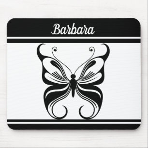 Customised Monochrome Butterfly Mousepad