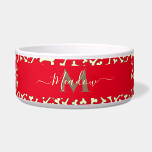 Customised Monogram Dog Bone Cartoon Red Pet