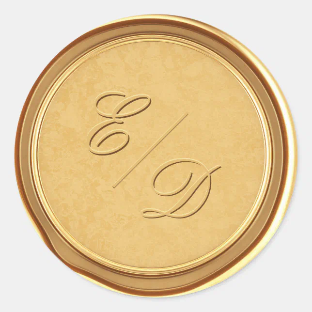 Customised Monogram Faux Gold Wax Envelope Seal | Zazzle