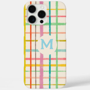 Customised Monogram Watercolor Grid iPhone 16 Pro Max Case