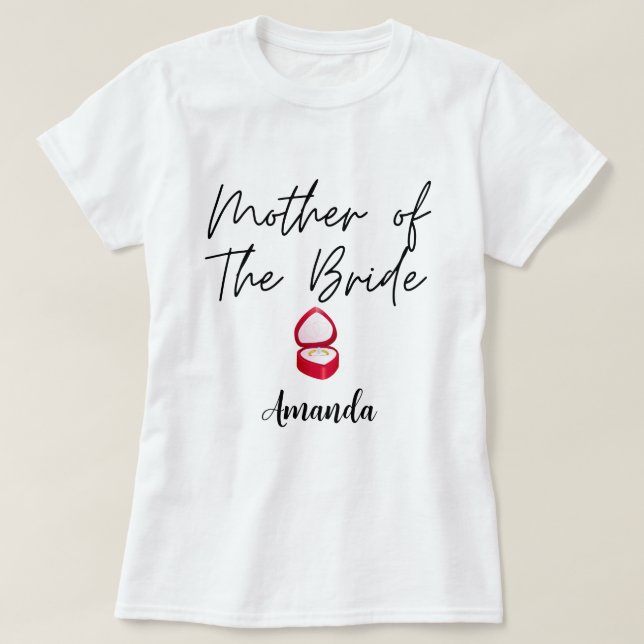 Customised Mother Of The Bride Bachelorette Party T-Shirt (Design Front)