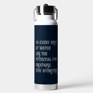 Customised Motivational Water Quotes white fonts Bottle